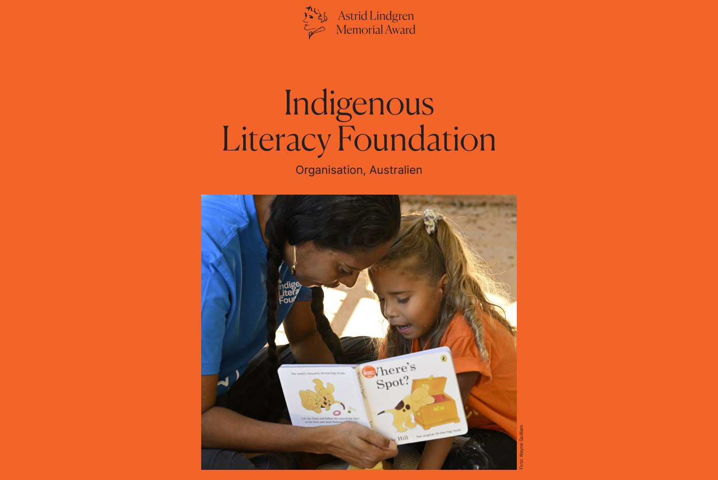 2024 års ALMA-pris går till Indigenous Literacy Foundation